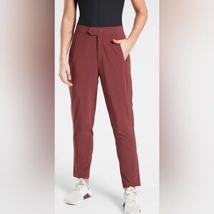 ATHLETA‎ UPTOWN ANKLE PANTS EUC 12 12P SHORT copper brown lightweight